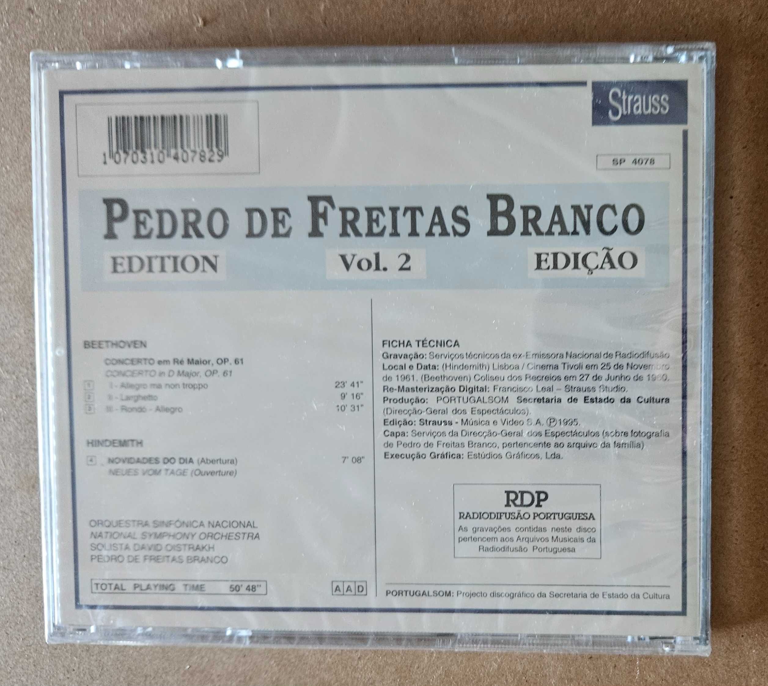 CD música clássica - Pedro Freitas Branco vol 1 e 2 - NOVO