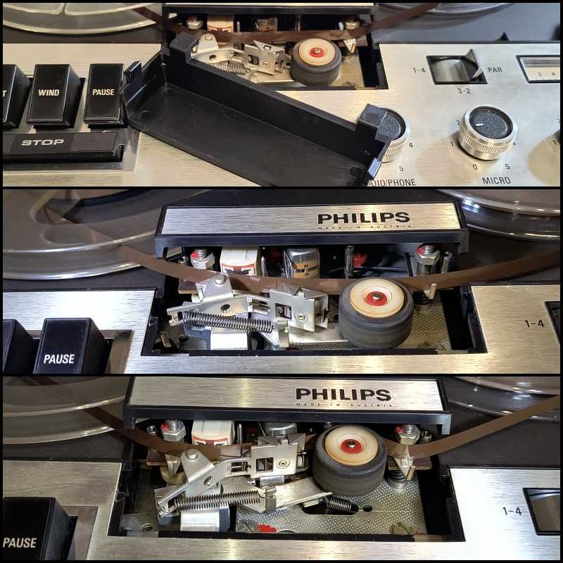 Magnetofon szpulowy Philips N4308 +  taśma.  Vintage dla kolekcjonera