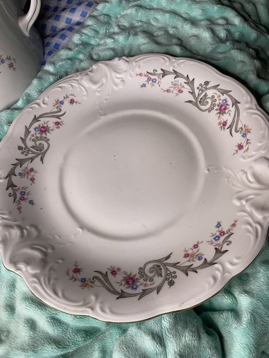 Zestaw porcelanowy Wałbrzych talerz plus misa
