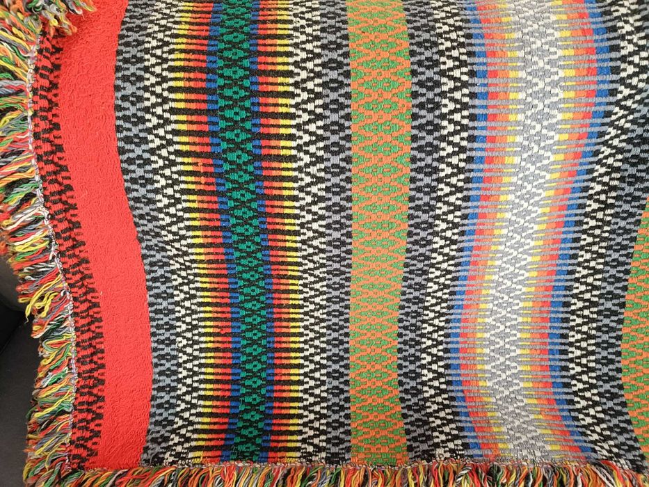 Manta em lã artesanal lindo padrão