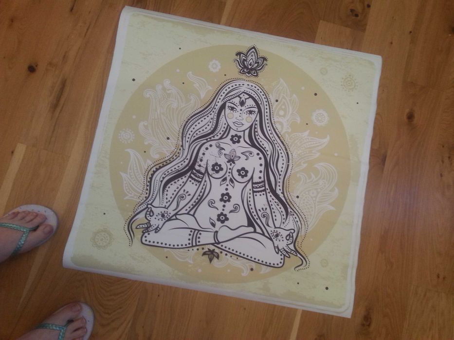 Obraz na podłożu imitujacym materiał, 7Ox7O cm, JOGA, ajurweda