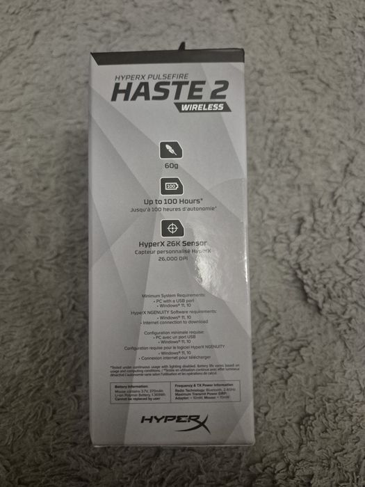 Myszka gamingowa bezprzewodowa Hyperx pulsfire haste 2 wireless nowa