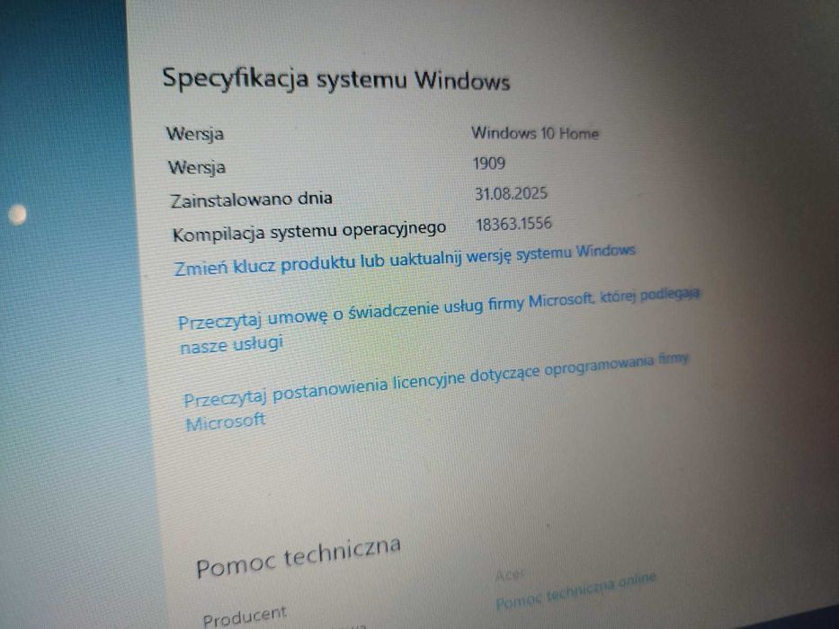 Laptop Acer windows S