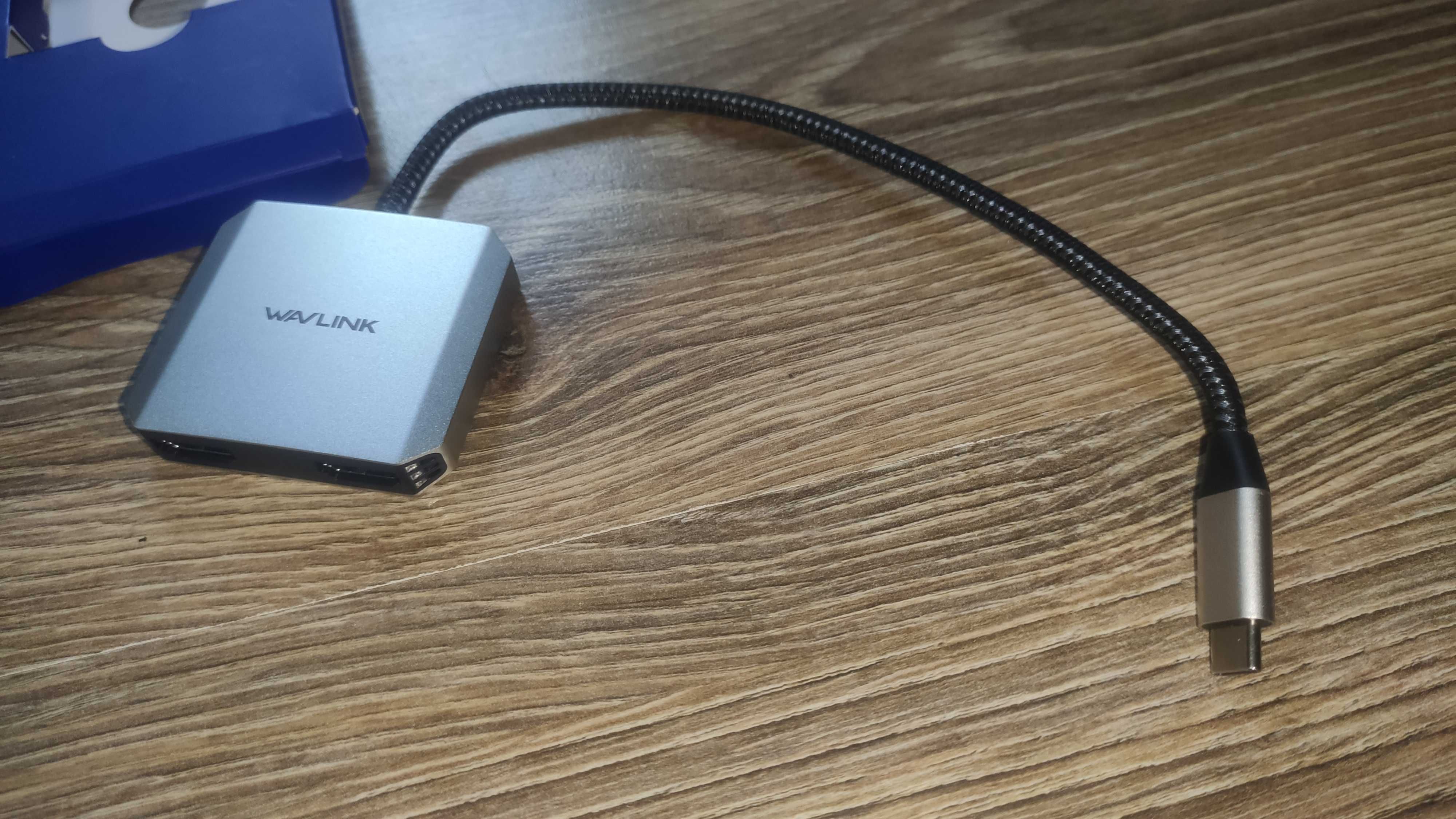 Адаптер WAVLINK USB C на два HDMI – концентратор USB C 3 в 1  4K-60 Гц