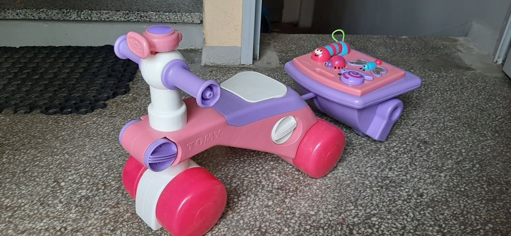 3w1 Jeździk pchacz rowerek z przyczepką i tablica manipulacyjna