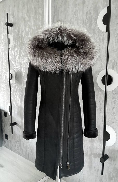 Дубленка натуральная.. мех чернобурка