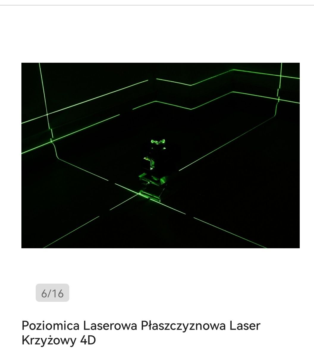 Poziomica laserowa płaszczyznowa NOWA laser krzyżowy 4D Bigstren