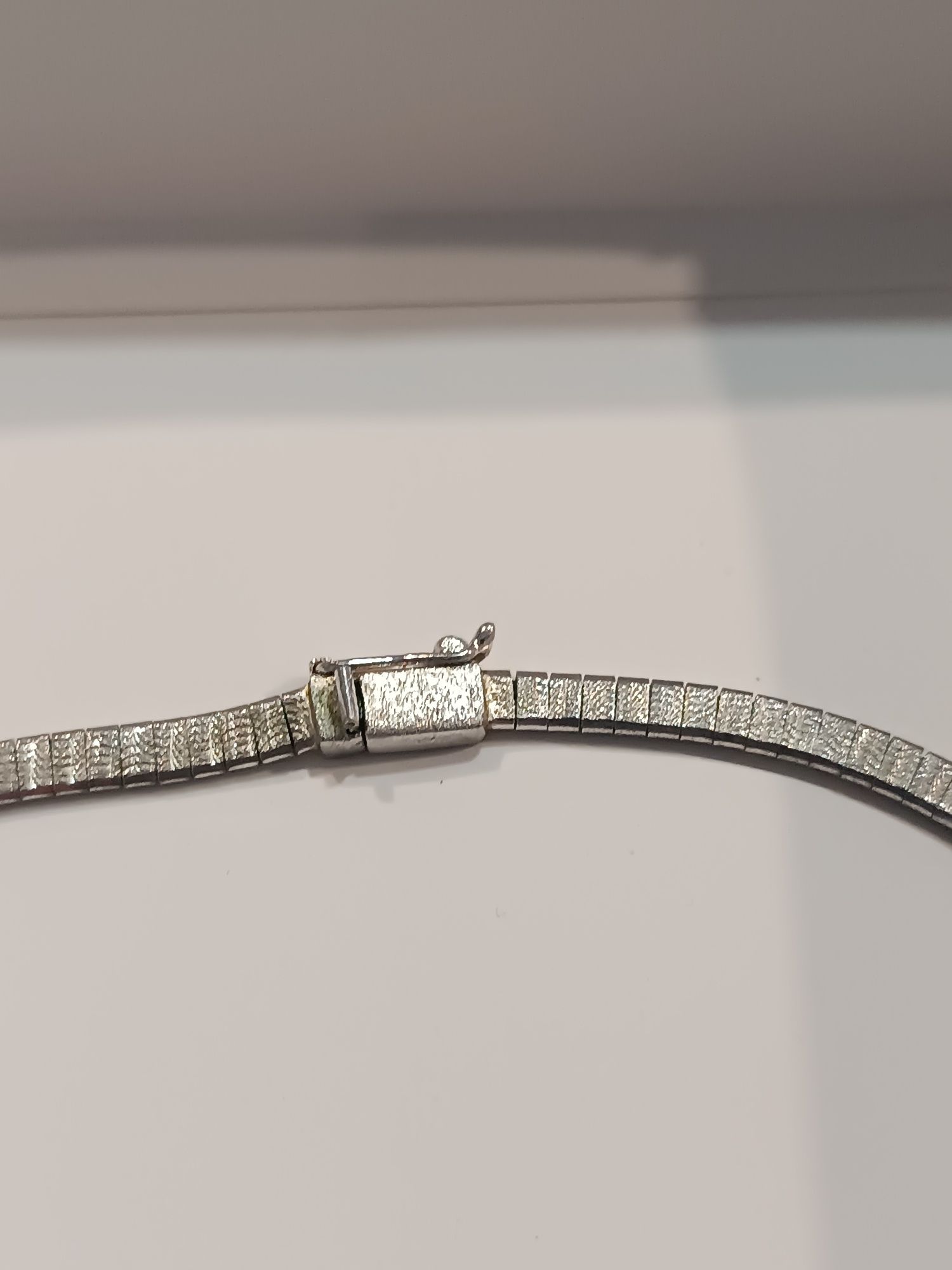 Srebro Kolia sztywny łańcuszek próba 835 stary wyrób elegancki