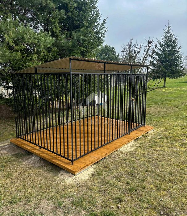 Kojec dla psa 3x2m  - Podłoga drewniana - Dach spad w tył  NB383