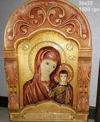 Продам икону с дерева Образ Святой Богородицы