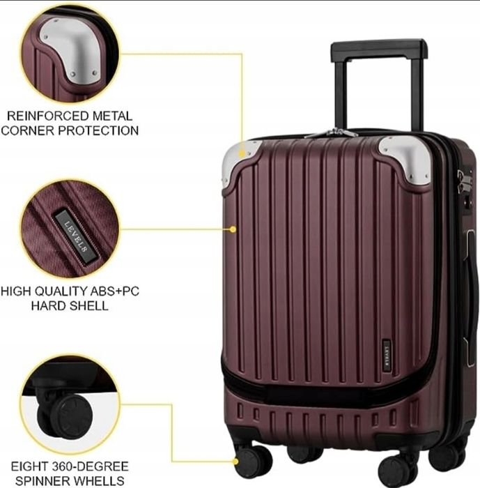 WALISKA LEVEL8 walizka kabinowa 36-42L podróżna z możliwością rozbudow