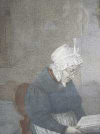 Гравюра Портрет пожилой женщины