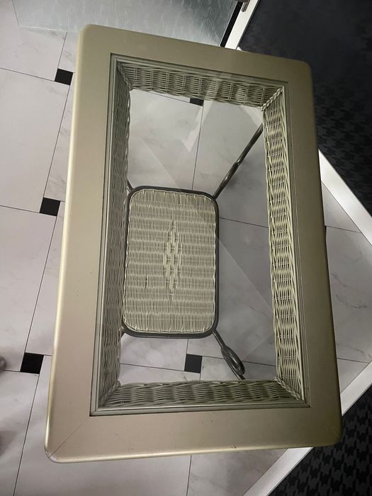 Komplet mebli KLER Rattan Prestige – kuty metal, perłowa zieleń