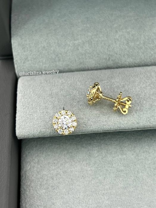Серьги пусеты с бриллиантами 0.86ct  Белое золото