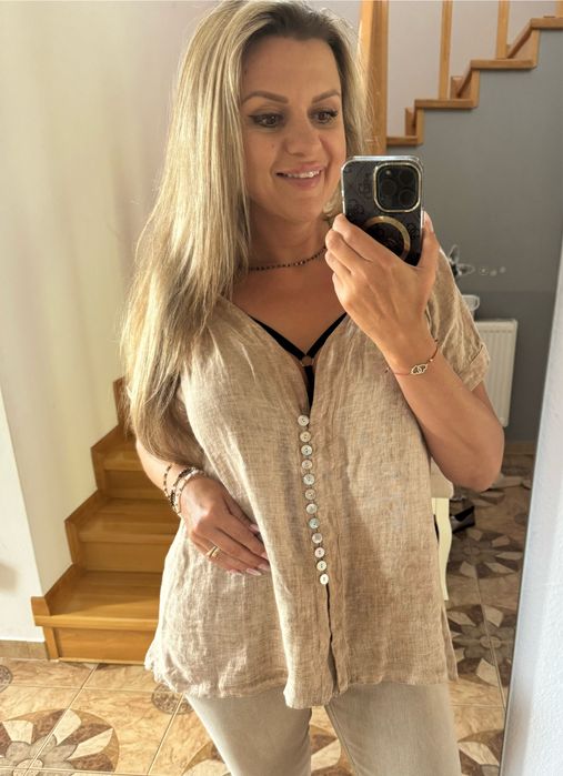 Bluzka Len beżowa 44/46