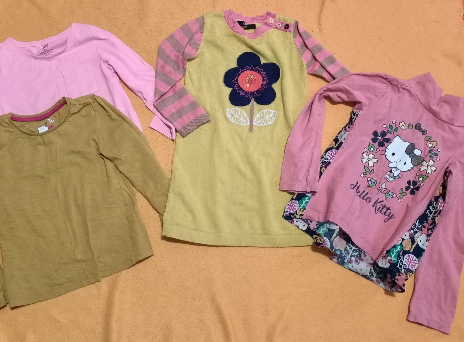 Zestaw ubranka dla dziewczynki 98/104 spodnie tunika bluzka sweterek