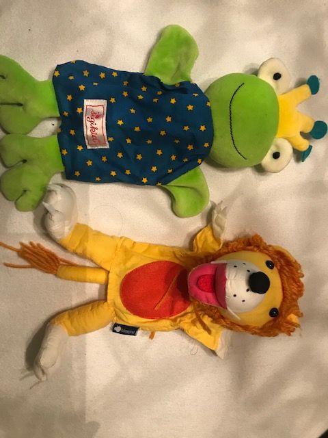 Fantoche sapo e leão SIGIKID e IMAGINARIUM (NOVO)