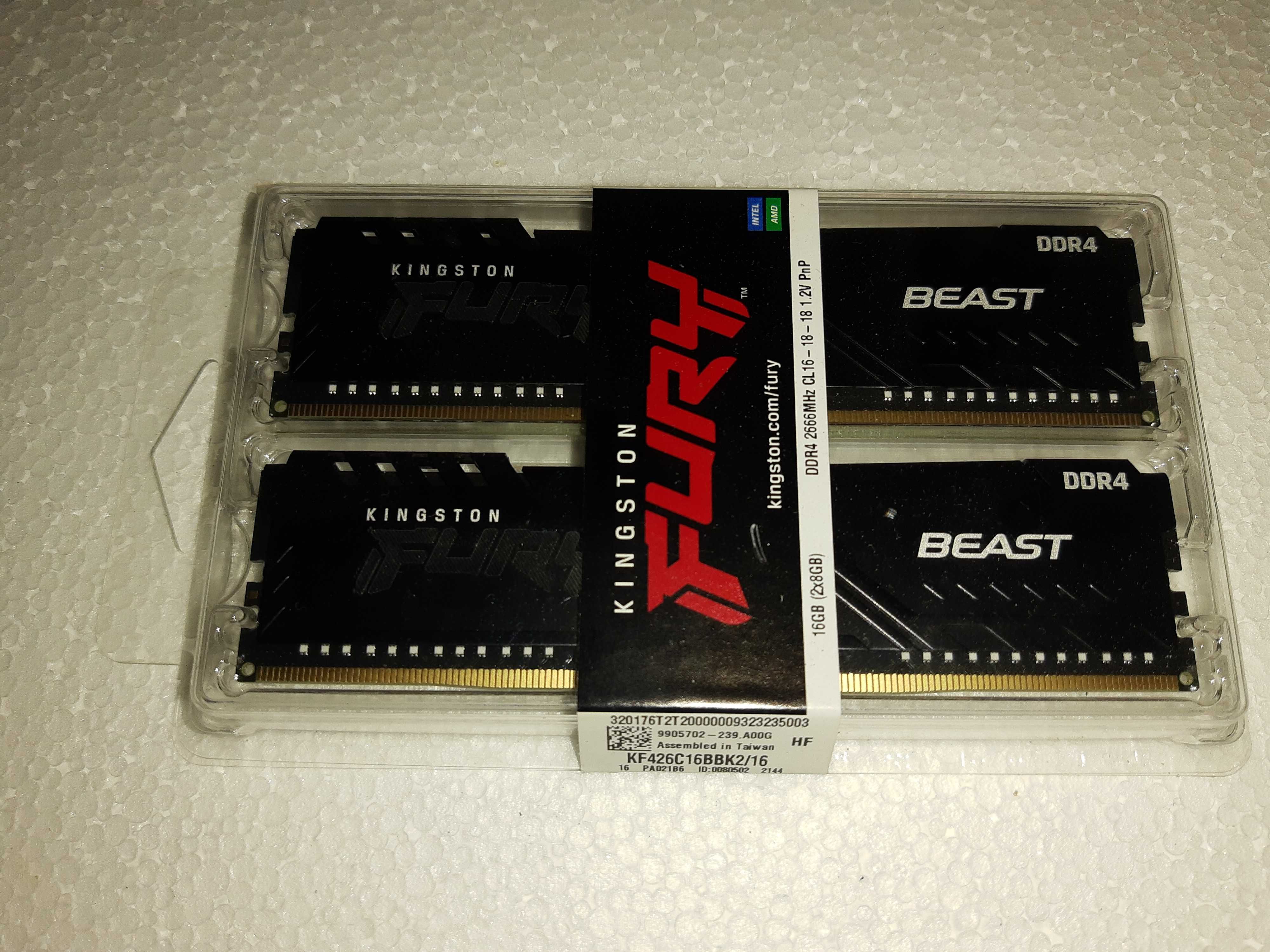 Продам Kingston FURY Beast Black 16G DDR4 ( 2*8G ) XMP