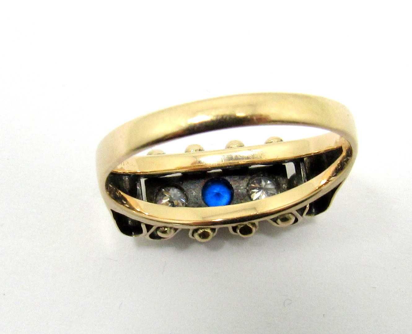 Unikalny złoty pierścionek z brylantami 585