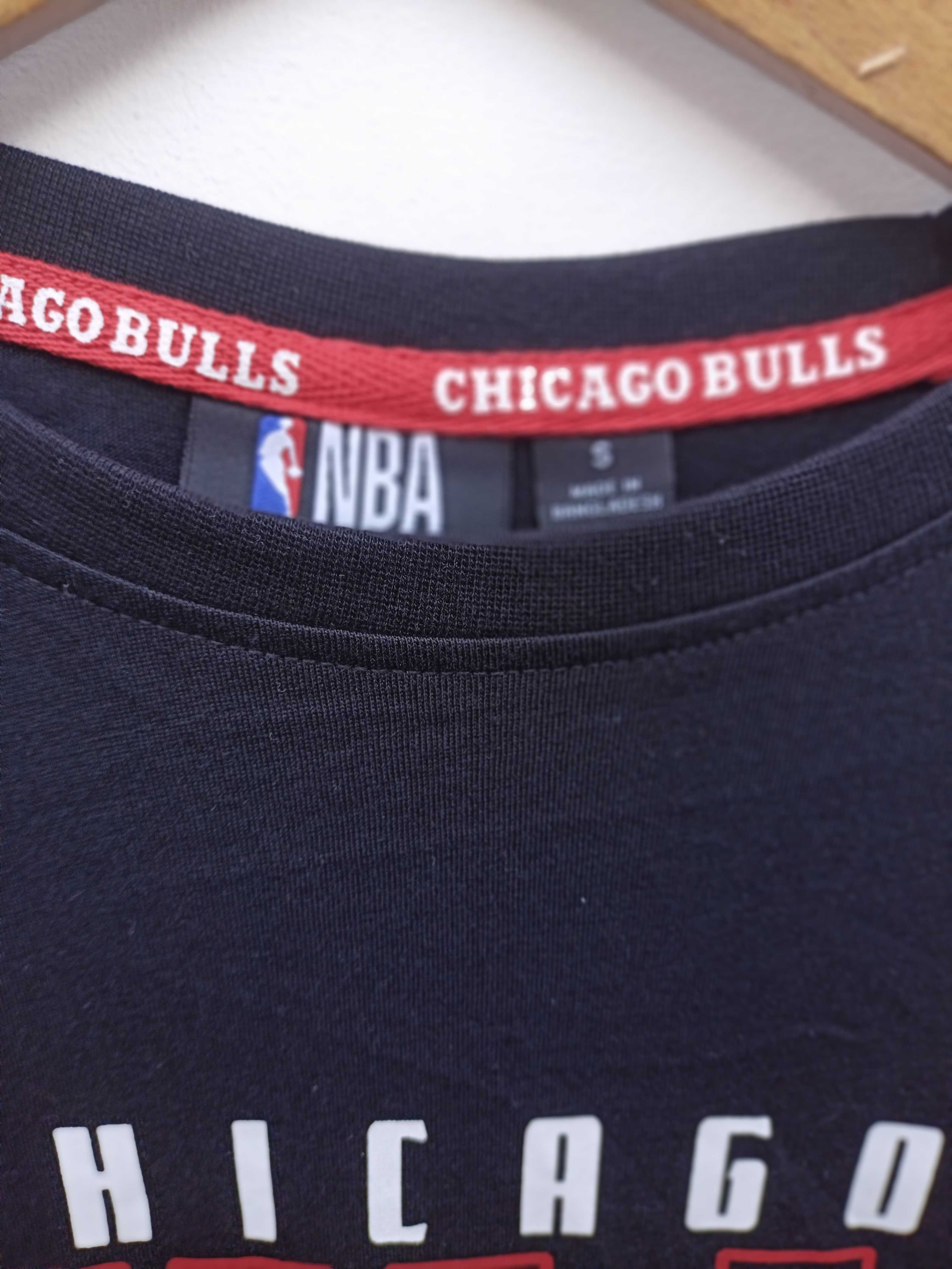 Męska koszulka NBA Chicago Bułka r s z długim rękawem czarna