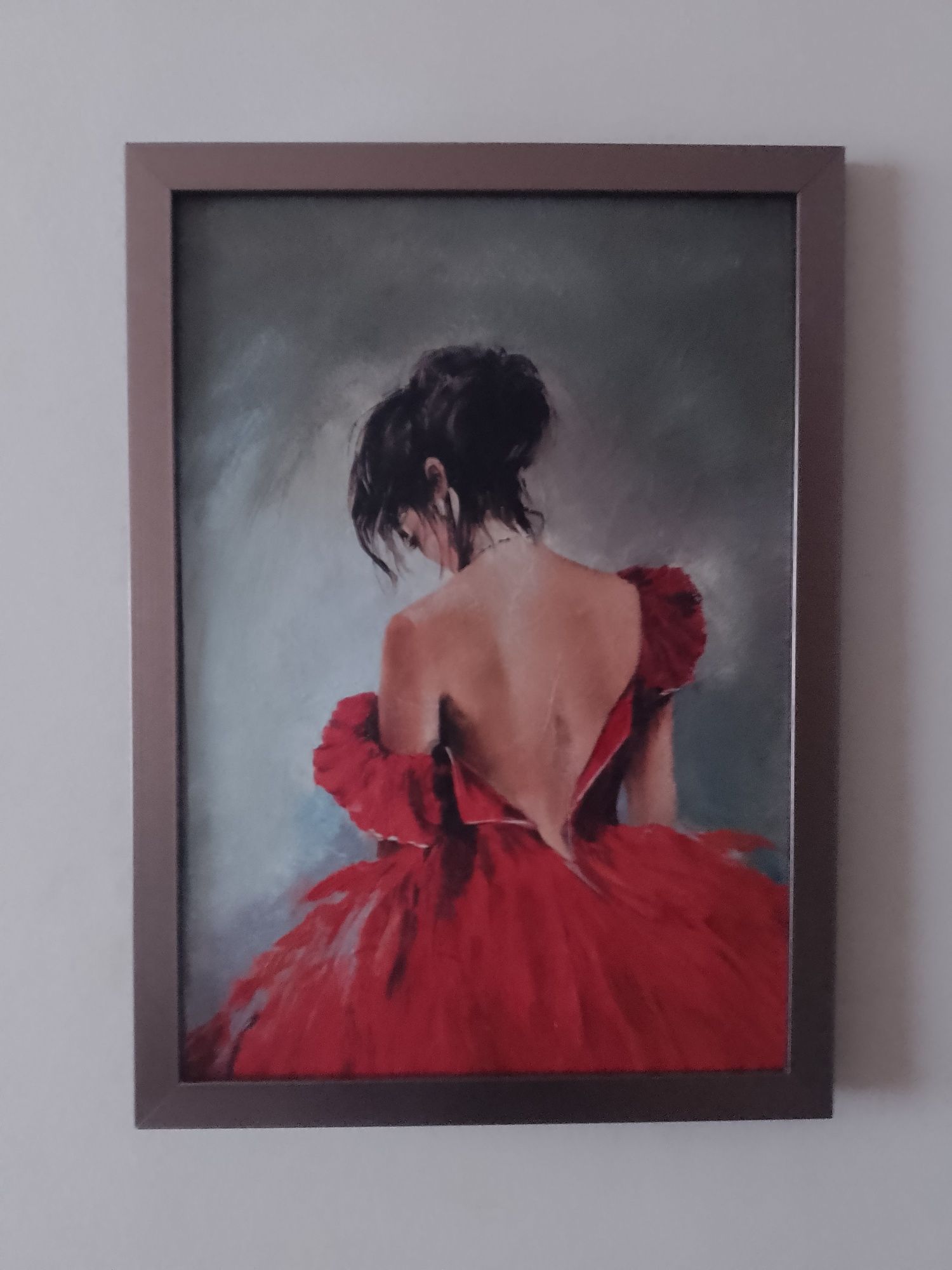 Dekoracja Obraz do pokoju salonu Kobieta w czerwonej sukni Ramka 40x30