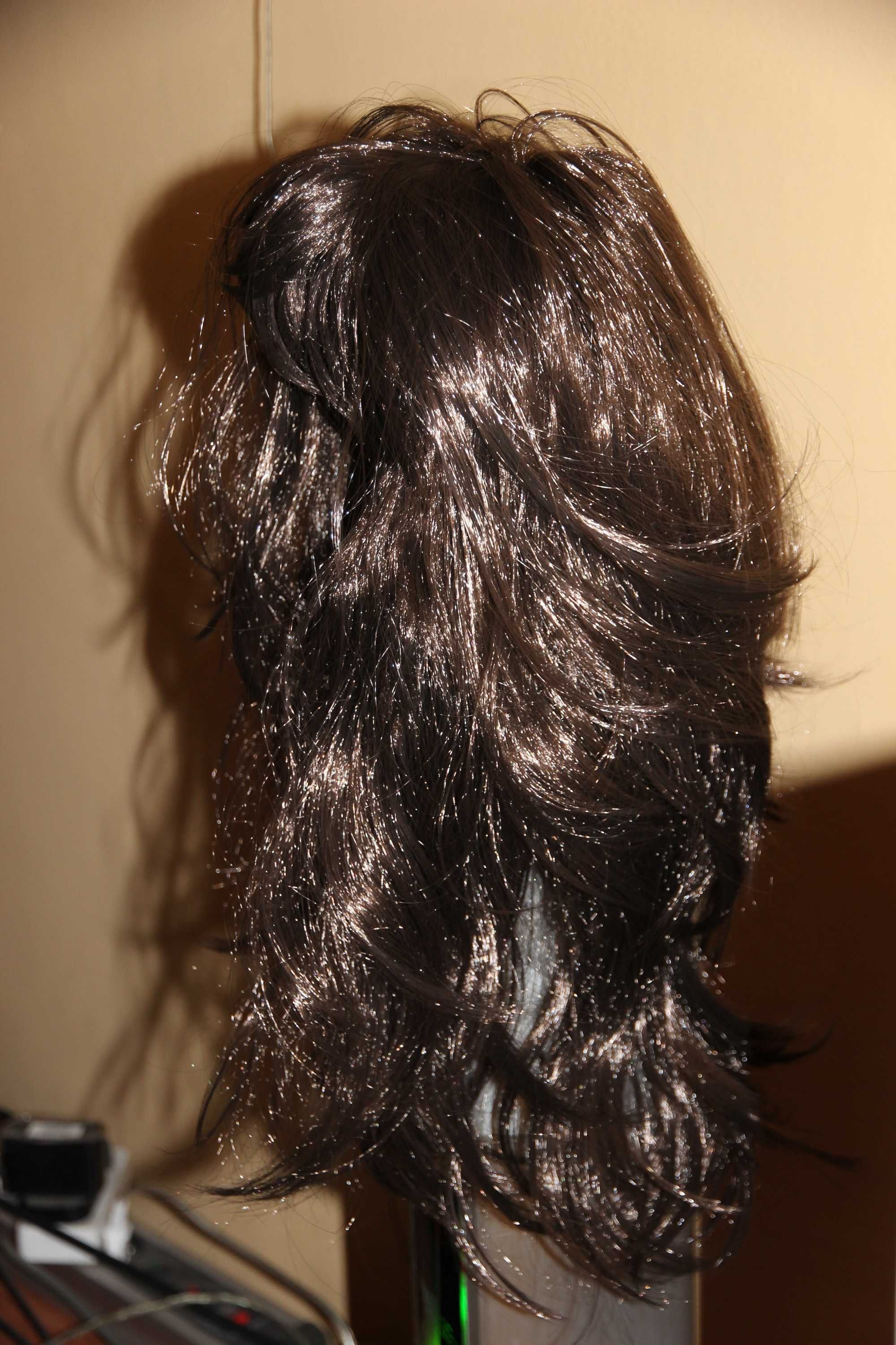 Perułka włosy sztuczne dlugie brazowe