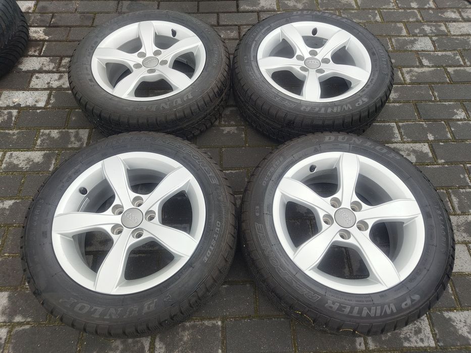 Koła zimowe oryginał Audi 5x100 6Jx15 et29 opony 185 60 R15 jak nowe