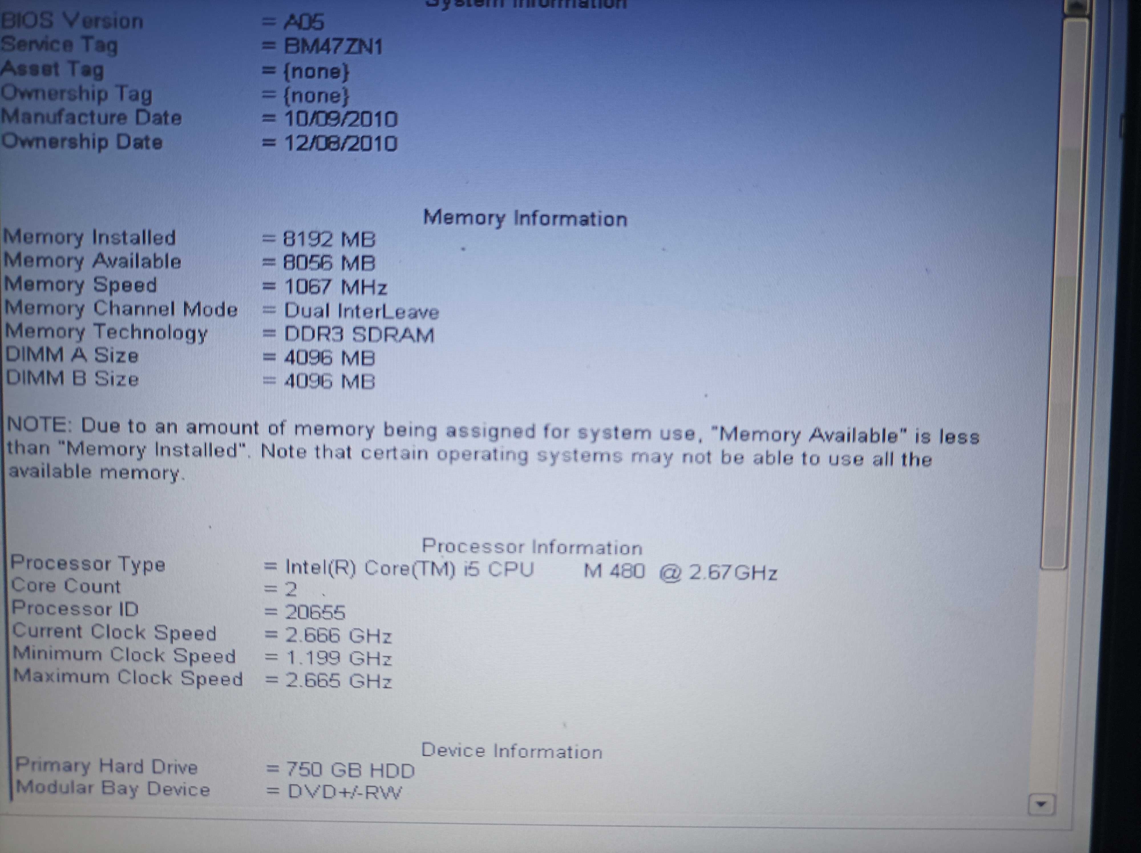 DELL E6410 /14.1"(1280x800)/Intel Core i5-M480 2,67 Ghz/8 GB/HDD 750GB