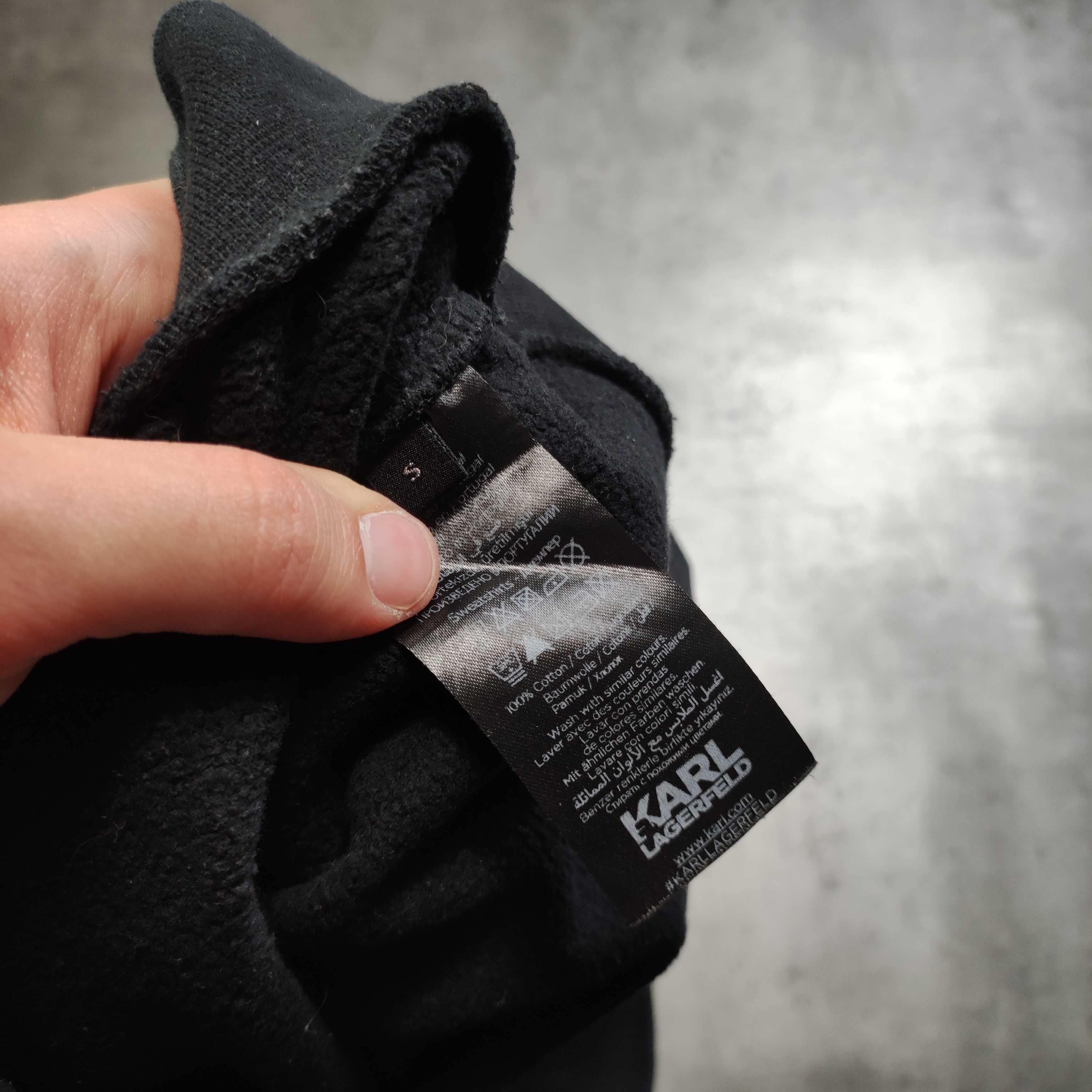 DAMSKA Bluza PREMIUM bez Kaptura Bawełna Czarna Karl Lagerfeld Haft