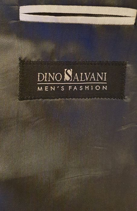 Garnitur Męski Dino Salvani - slim -  ciemny grafit 182 cm