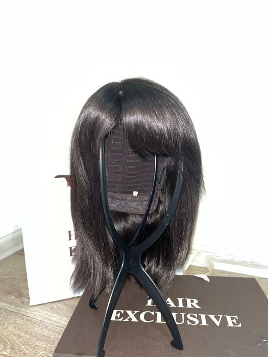 Перука з натурального волосся, колір шоколад