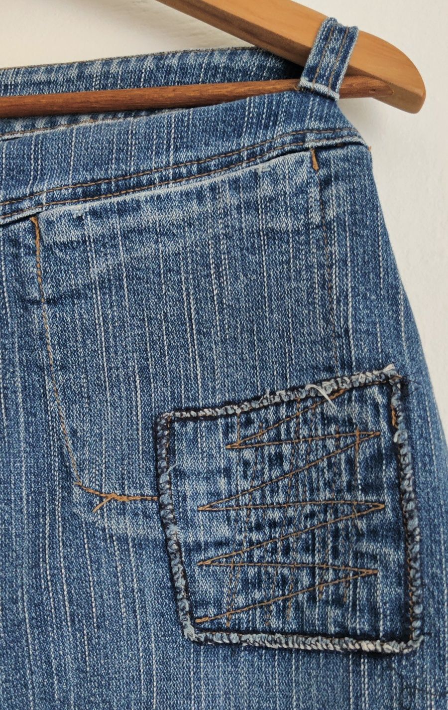 Spódnica dżinsowa krótka retro vintage 38 / M niebieska jeans dżins