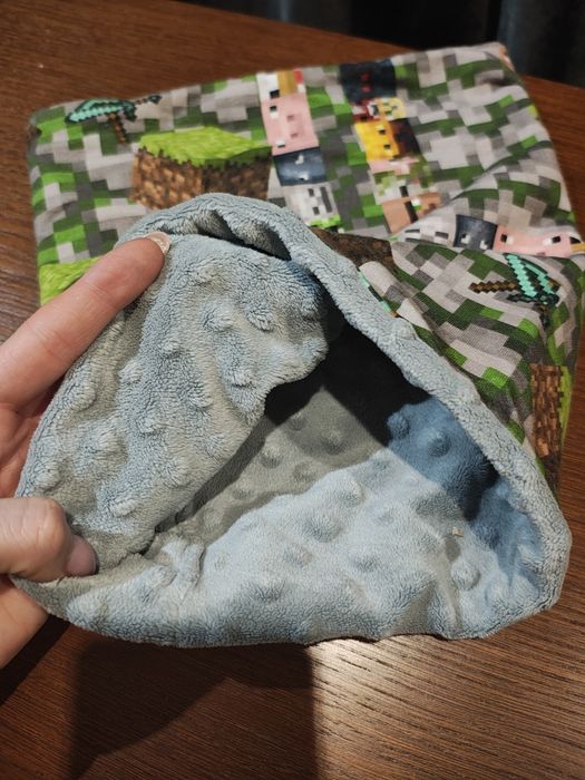Czapka + komin Minecraft dwustronne, ocieplane, mięciutkie