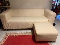 Sofá IKEA 180x85cm + Pouf 52x52cm