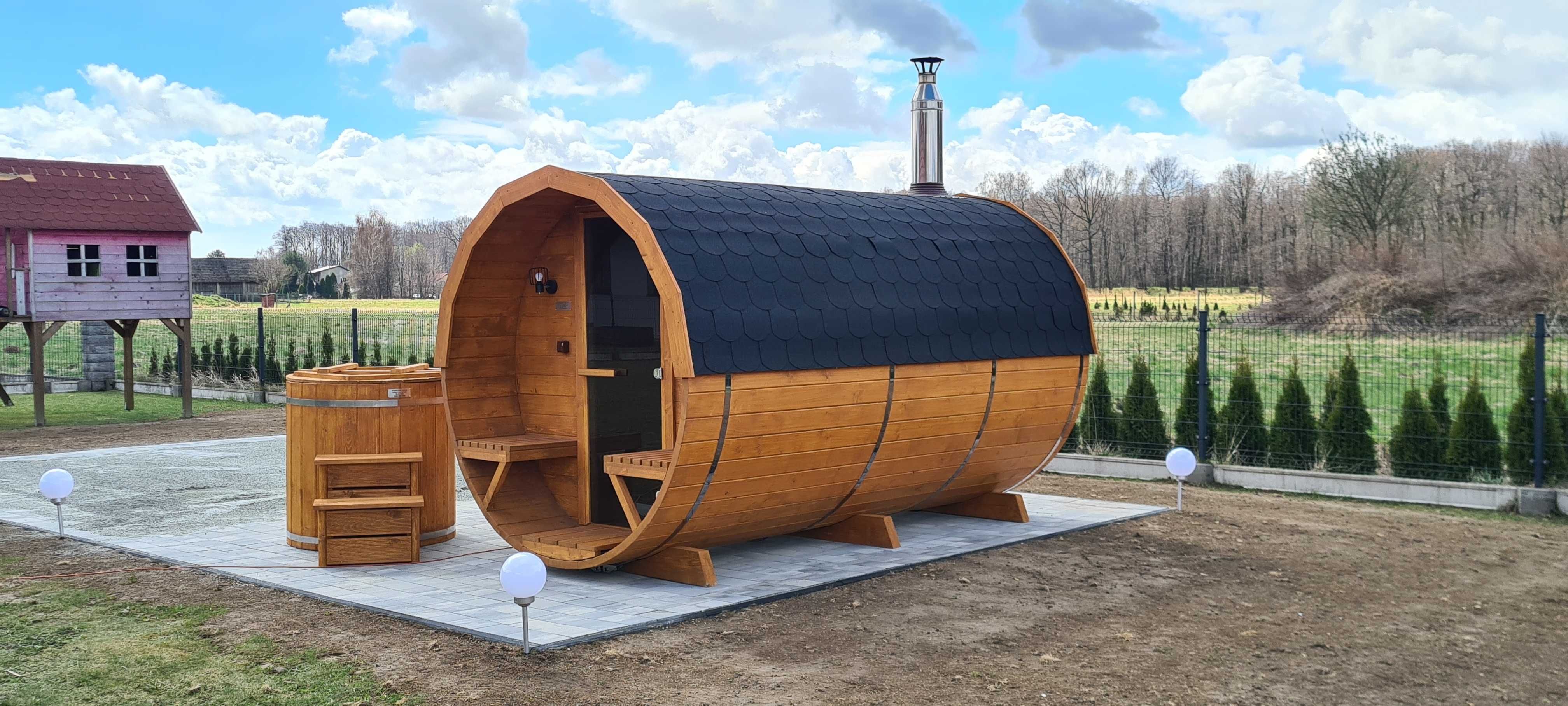 Sauna ogrodowa beczka 4m