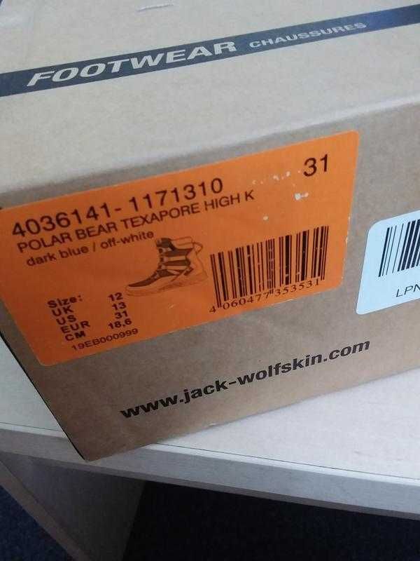 Брендовые сапожки для мальчика 12 /31 размера jack wolfskin