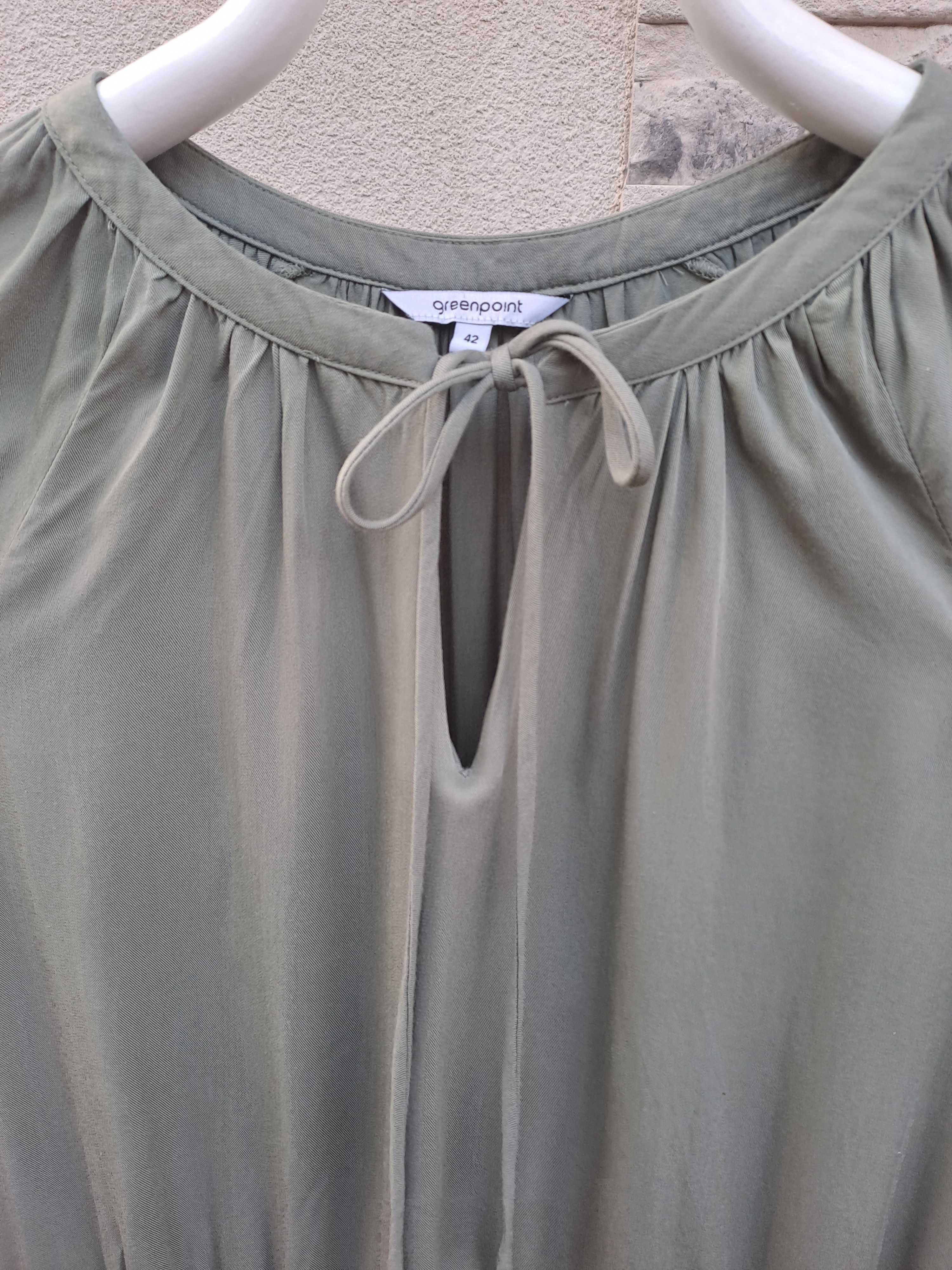 Sukienka Greenpoint midi khaki tencel lyocell 42 XL