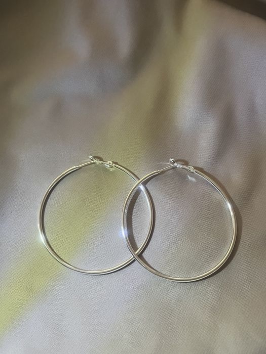 Сережки срібні 925s срібло кільця Конго 6см серьги серебро кольца