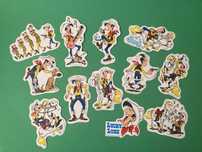 Colecção de 12 Autocolantes do Lucky Luke Anos 80