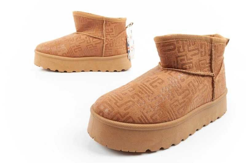 Lee Cooper śniegowce modne futerko ocieplane botki brązowe r. 36-41