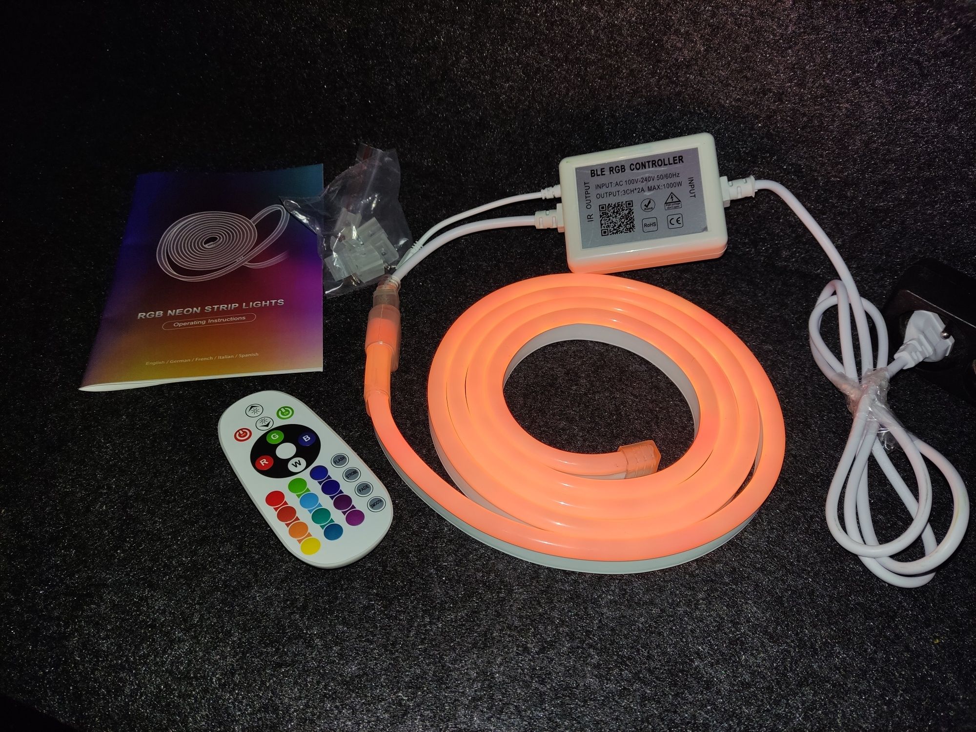 BRIMETI Taśma LED Neonowa RGB, Taśma LED 2M IP65