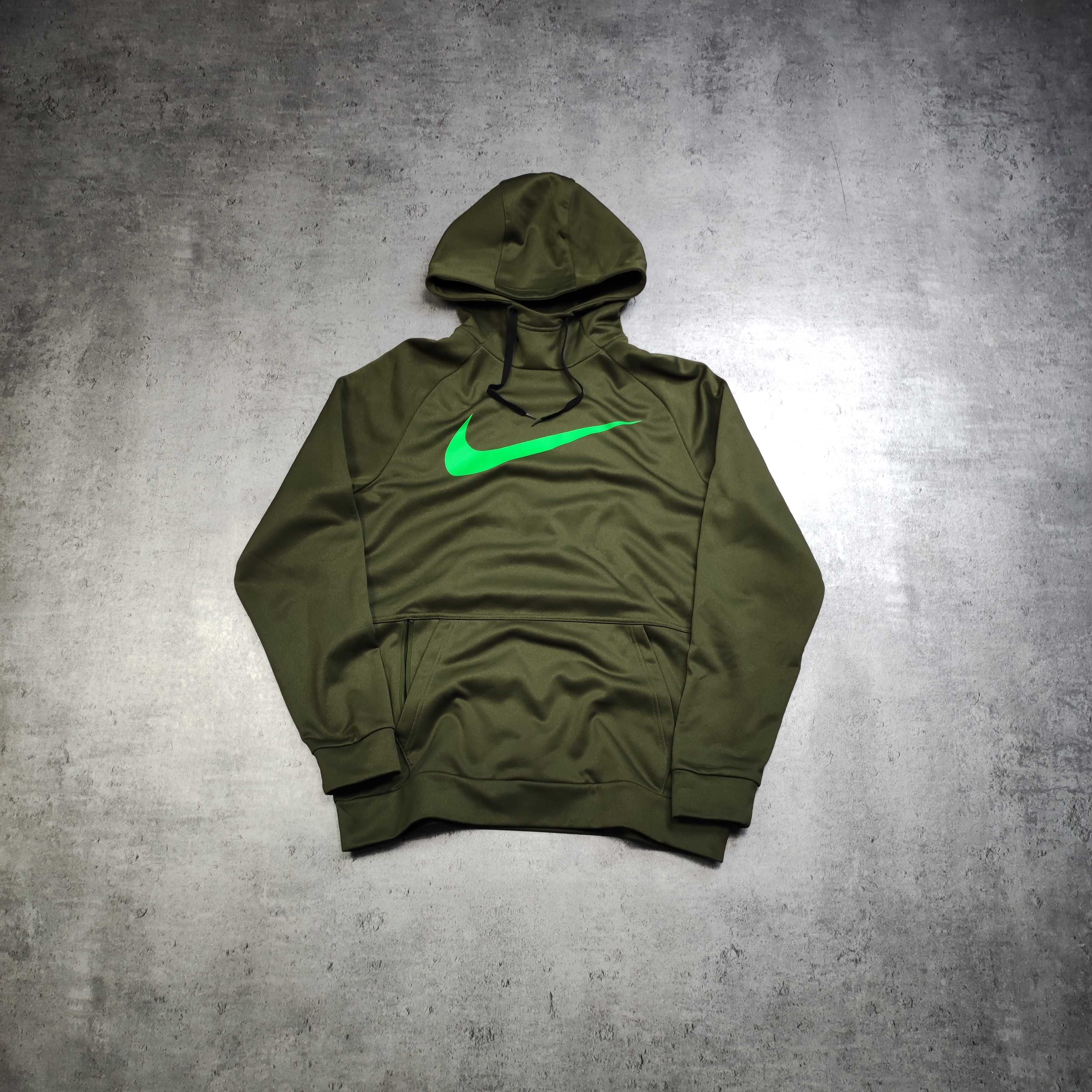 MĘSKA Bluza Casual z Kapturem Hoodie Dri-Fit Nike Khaki Zieleń Sport