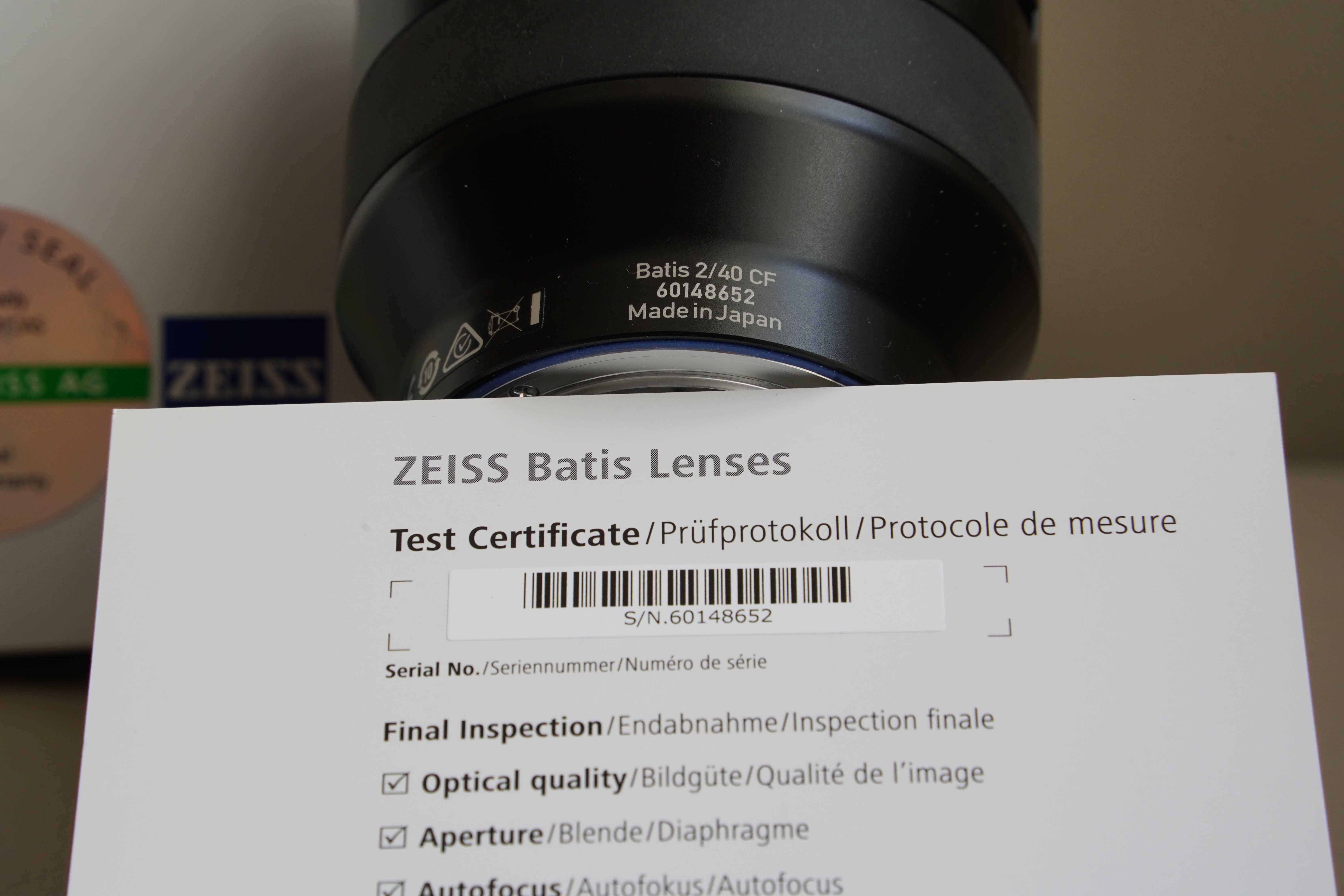 Obiektyw ZEISS BATIS 40/f2 sony fe