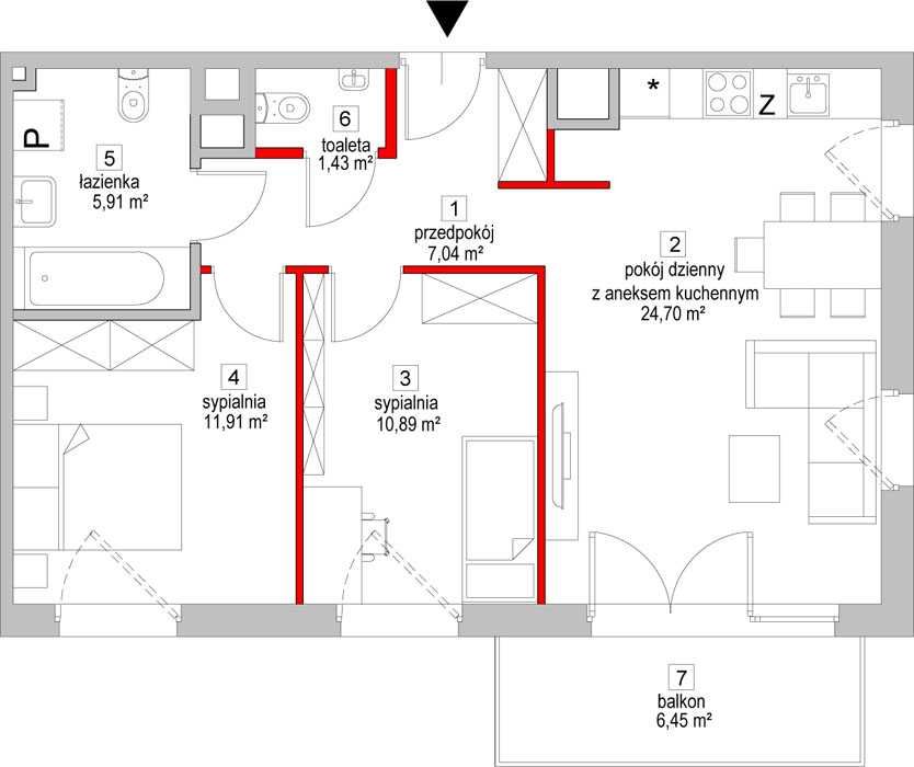 Ładne 3 pokojowe mieszkanie