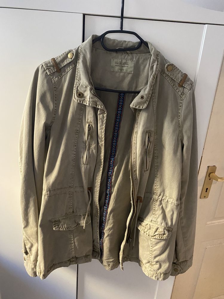 Kurtka parka khaki bershka militarna