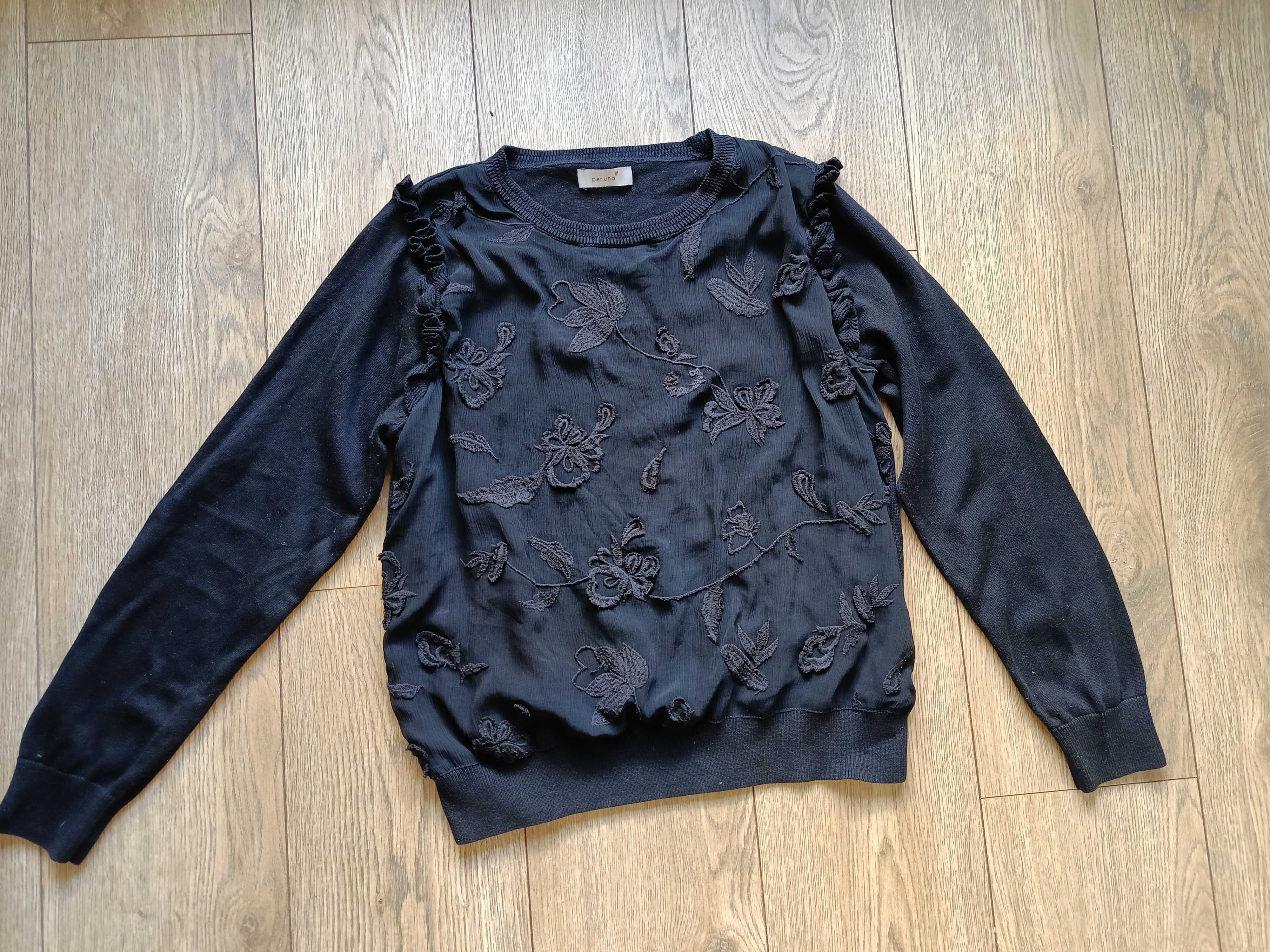 Czarny sweter z długim rękawem, rozmiar 44