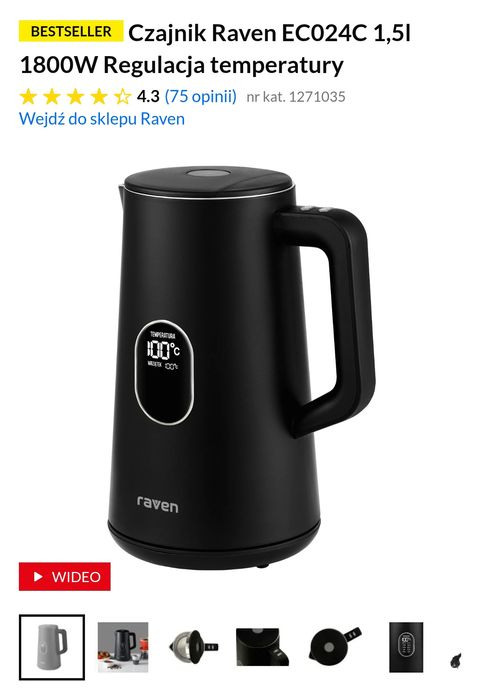 Czajnik Raven EC024C 1,5l 1800W Regulacja temperatury