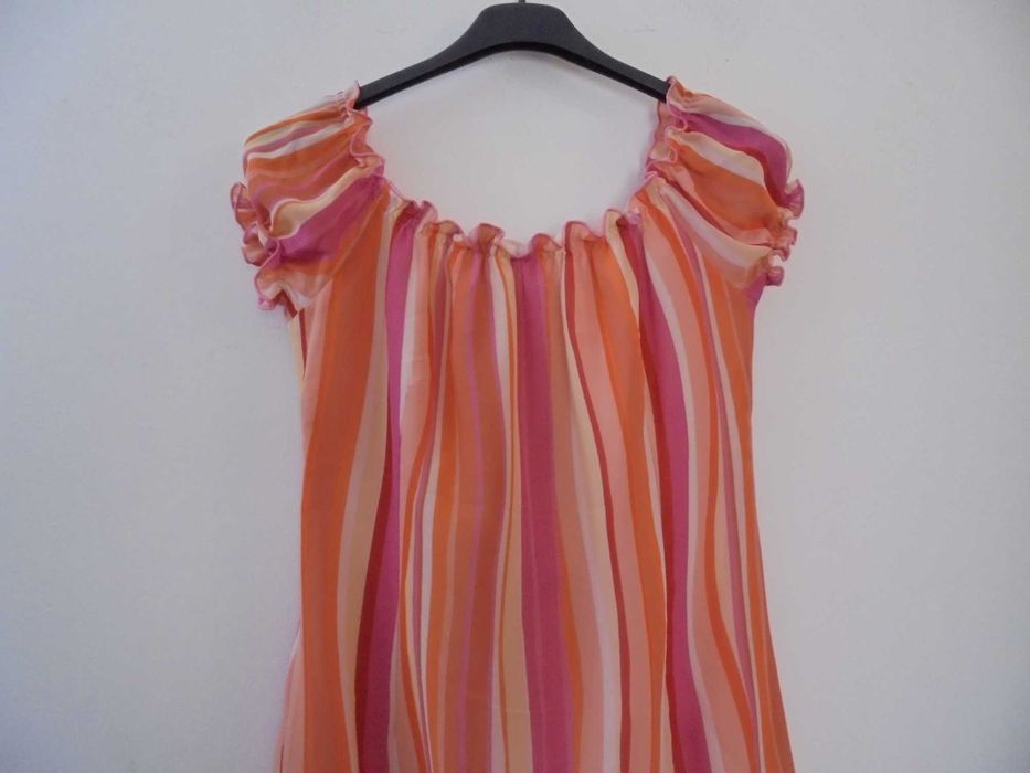 vestido de senhora as riscas