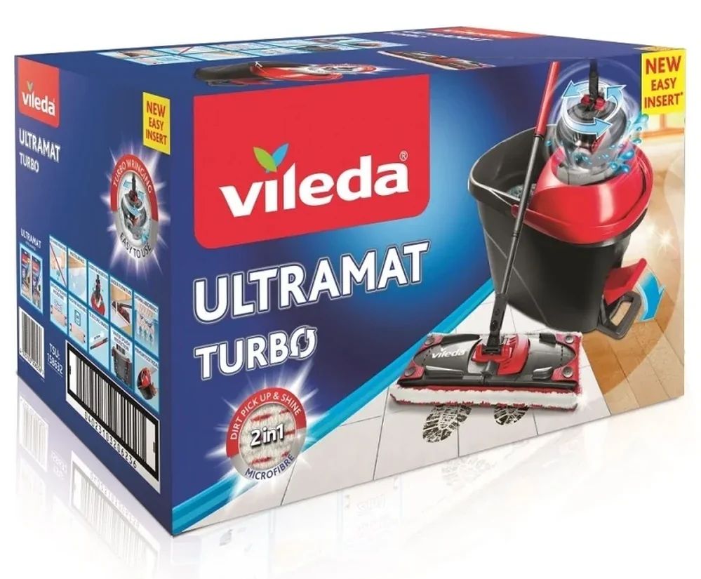 Mop Obrotowy Wiadro Vileda Ultramat Turbo Set Obrotowa Wyciskarka