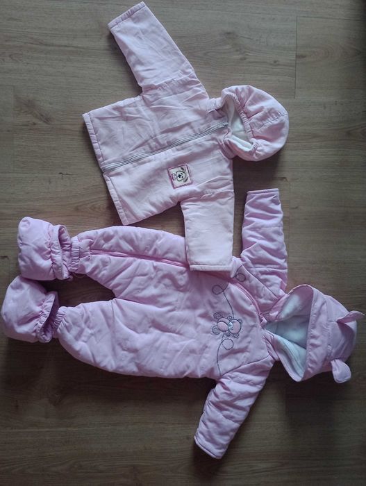 68 kombinezon zima kurtka jesień wiosna NOWE 3szt ramper sukienk pajac